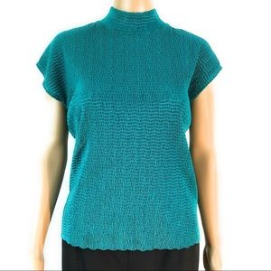 TanJay Shirt Small Green Short Sleeve Stretchy Moc